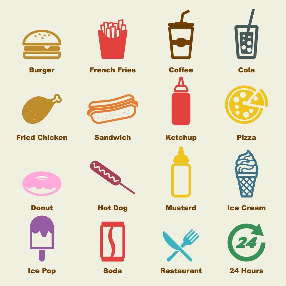 fast food elements vector