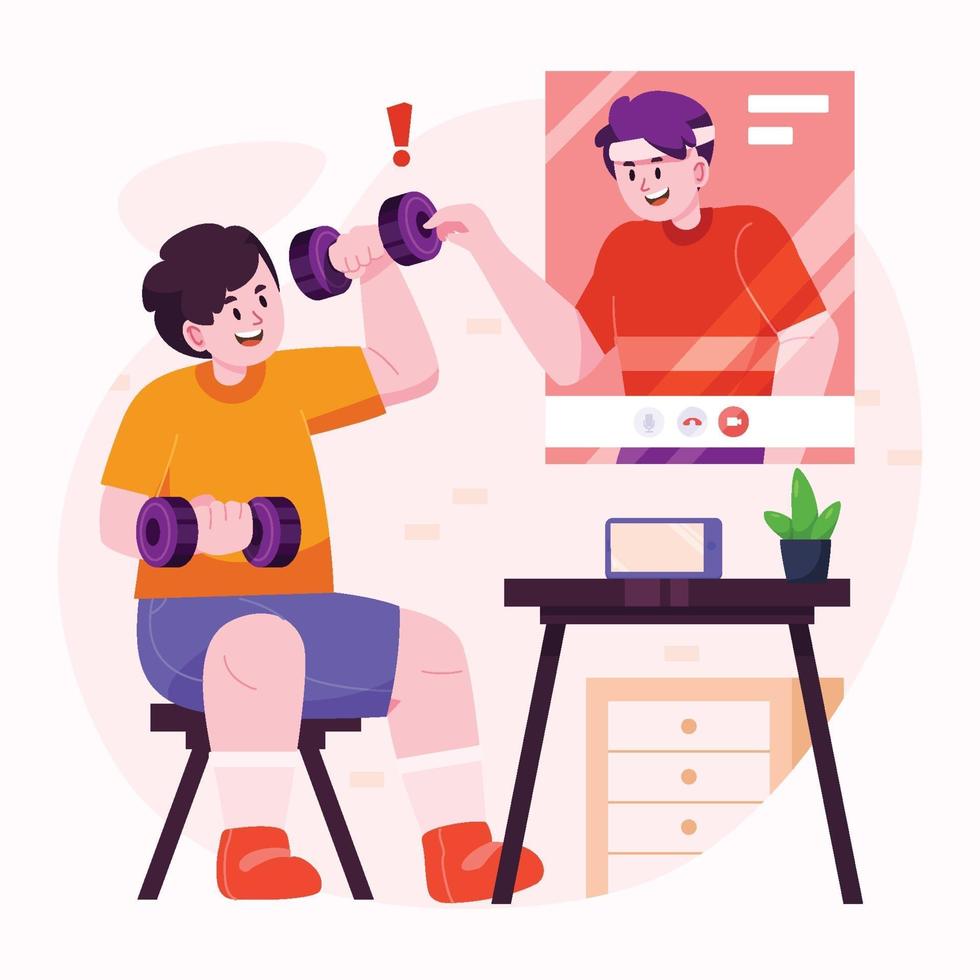 Online Personal Trainer Concept vector