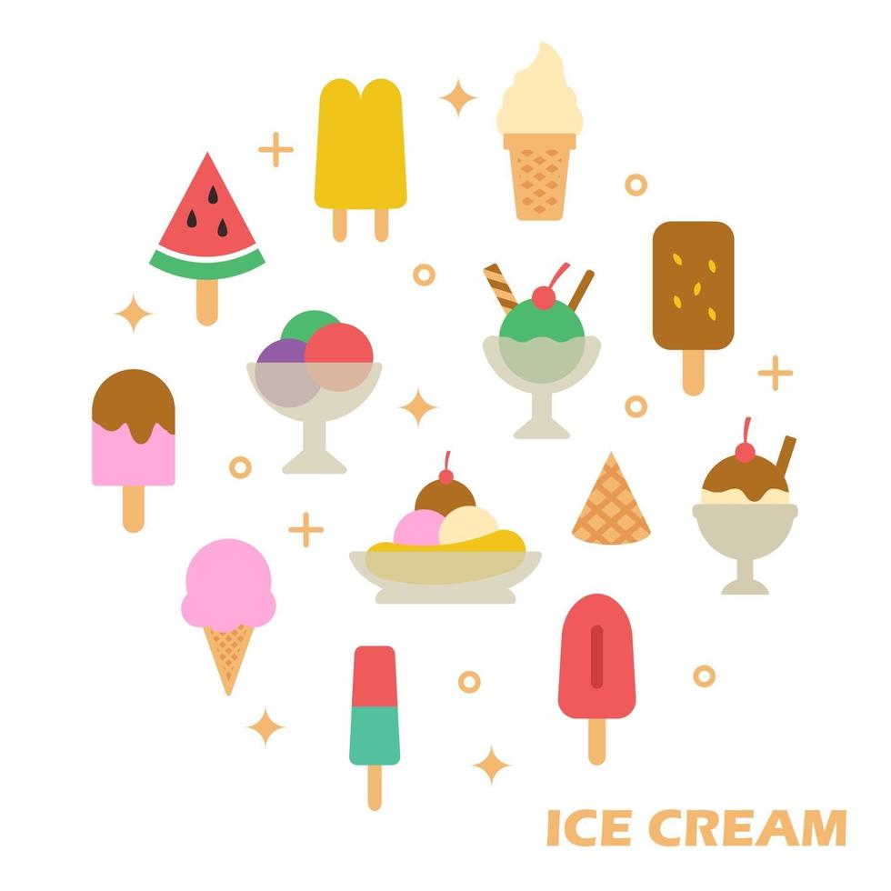 diseño plano de helado vector