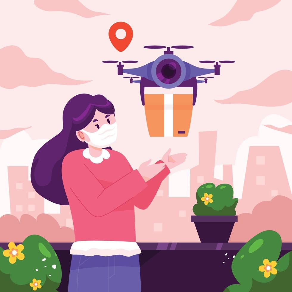 Contactless Delivery Package Concept vector