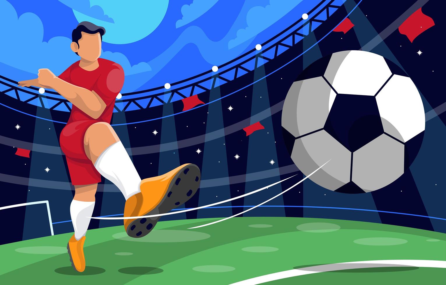 Football Player Kicking Ball vector