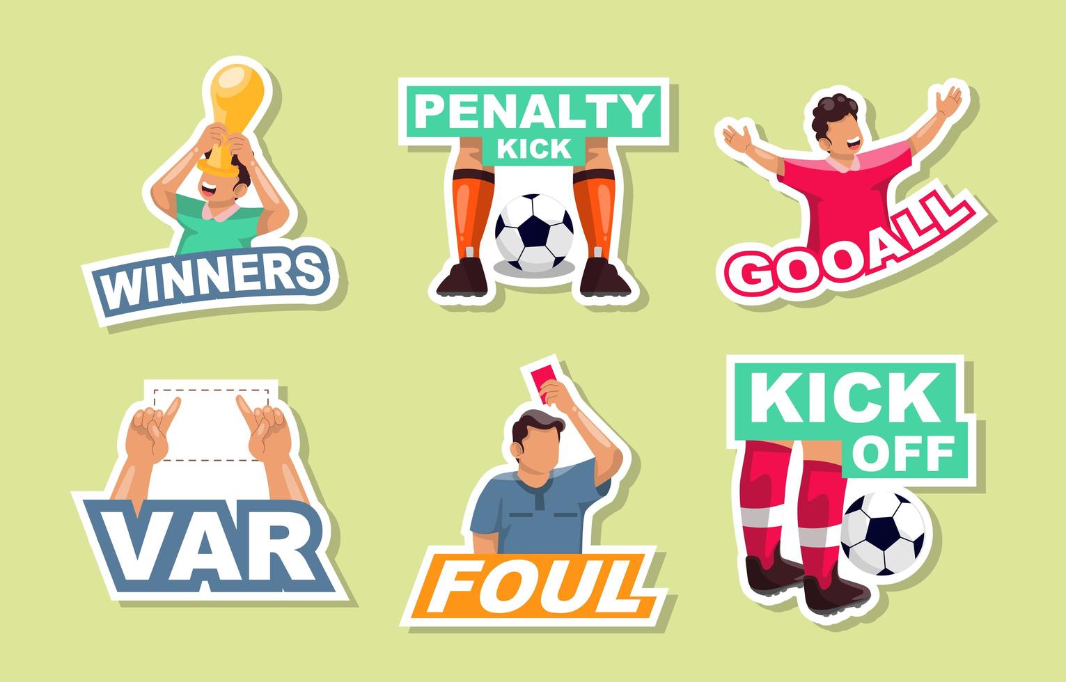 colección de pegatinas de fútbol vector