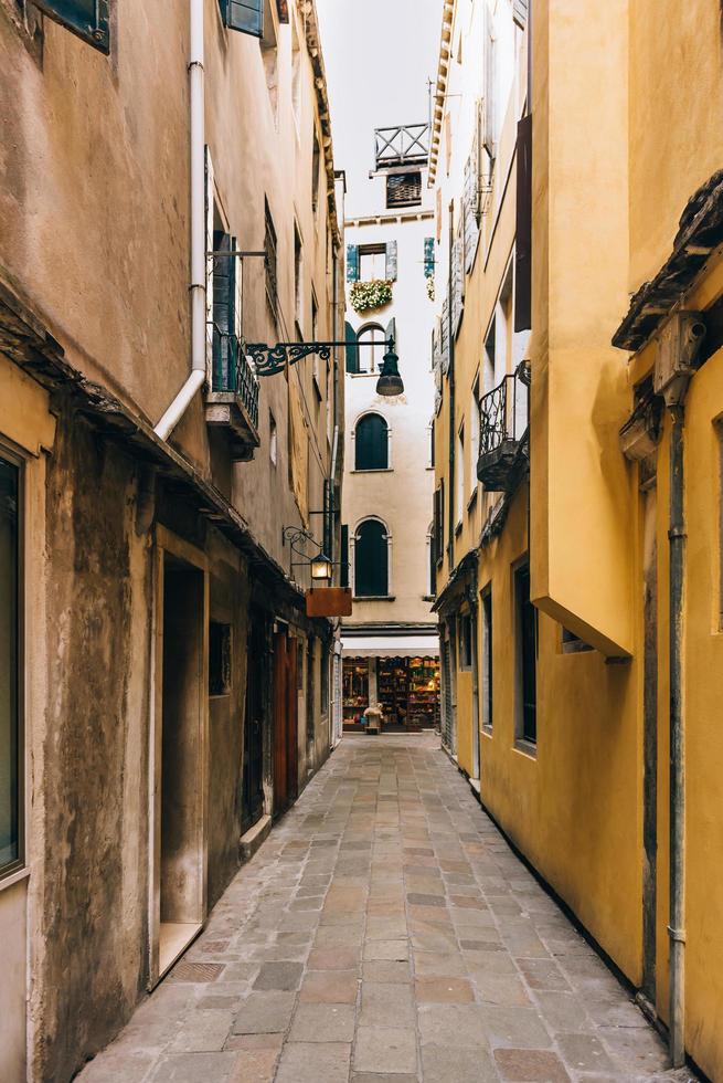 2017 Venice, Italy- Tourist routes of the old Venice streets of Italy photo