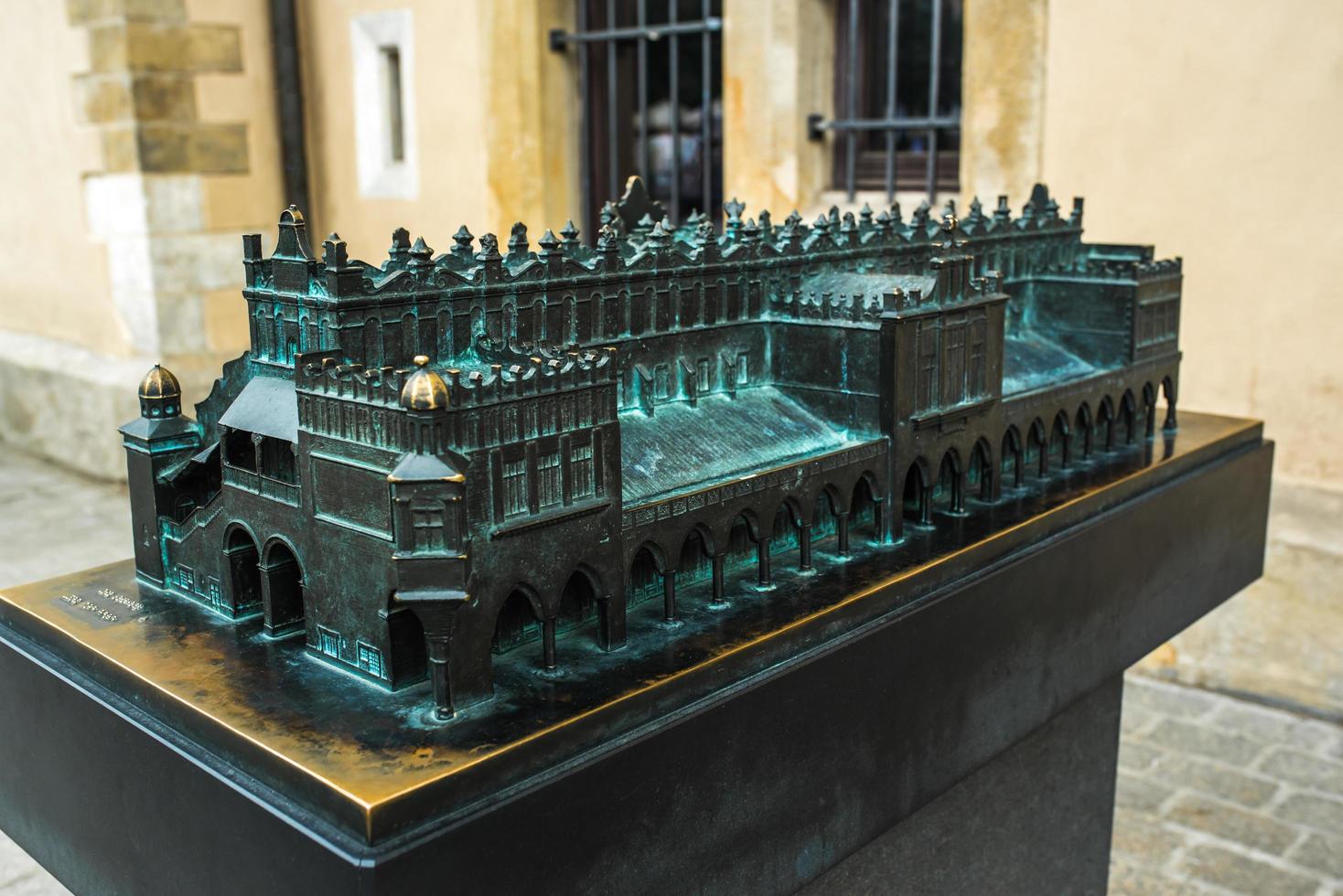 Krakow, Poland 2017- Bronze cast miniature of Krakow in Poland photo