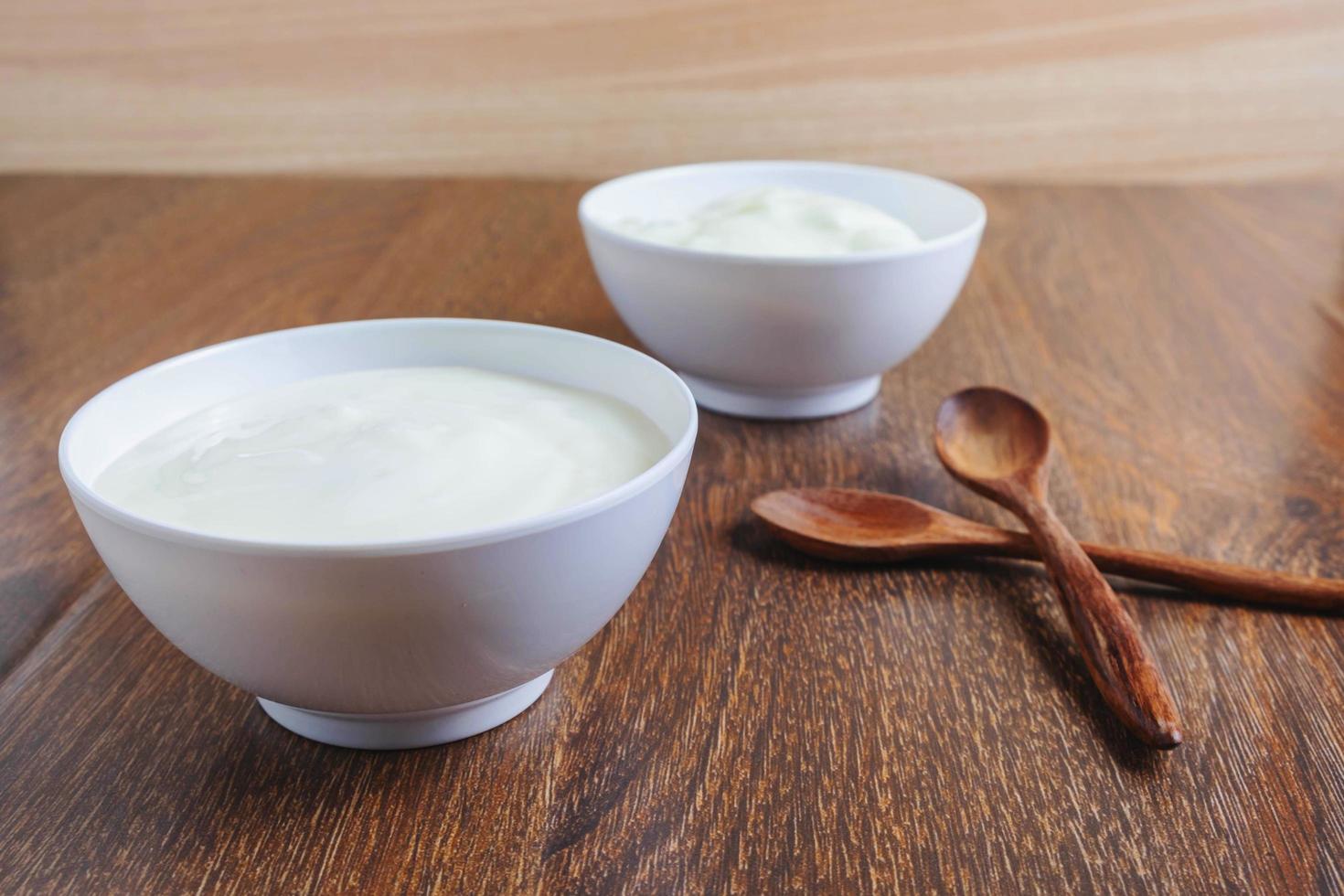 Yogurt in bowls photo