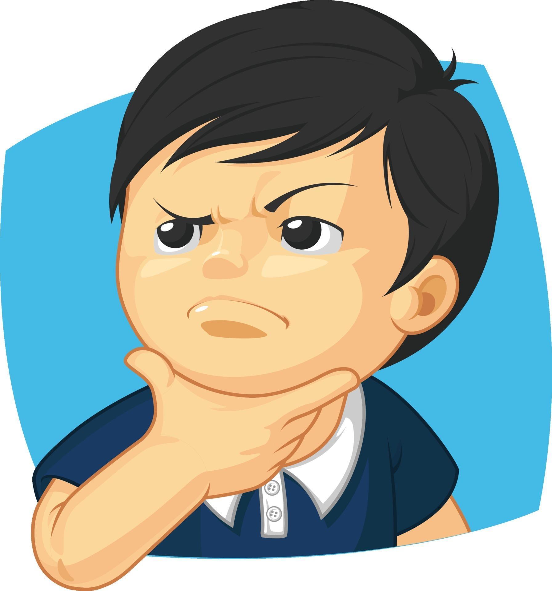 Boy Thinking Wondering Calculating Considering Expression Cartoon Boy Thinking Wondering Calculating Considering Expression Cartoon