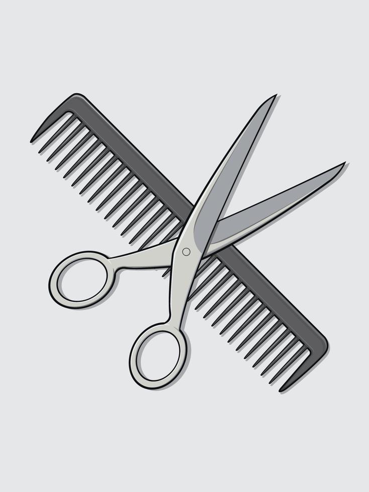 vector de ilustración de dibujos animados de peluquero corte de pelo  estilista peine de tijera 2181680 Vector en Vecteezy