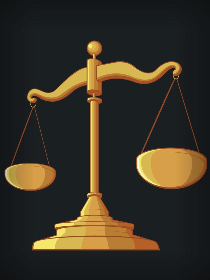 Justice Scale Court Impartiality Law Symbol Cartoon Vector Drawing