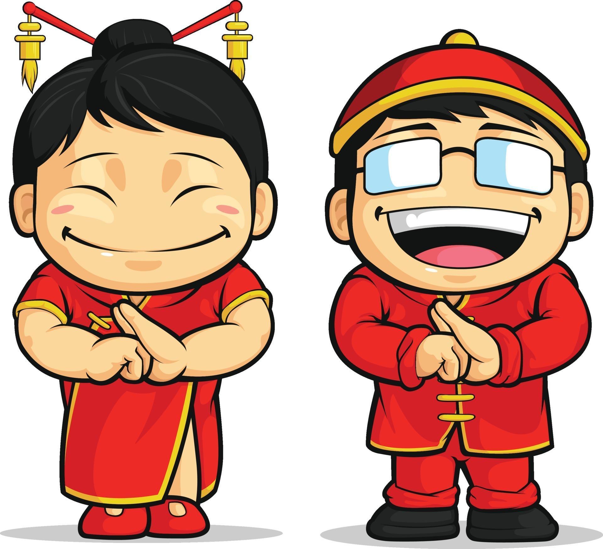 Chinese New Year Celebration Greeting Cartoon Illustration Drawing