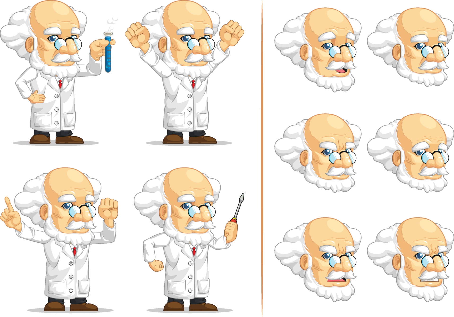 Bald Professor Genius Scientist Cartoon Mascot Illustration Drawing 2181733  Vector Art at Vecteezy