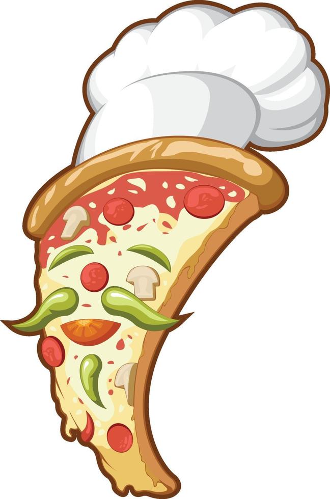 Pizzeria parlor cook pizza chef mascota dibujo ilustración vectorial vector