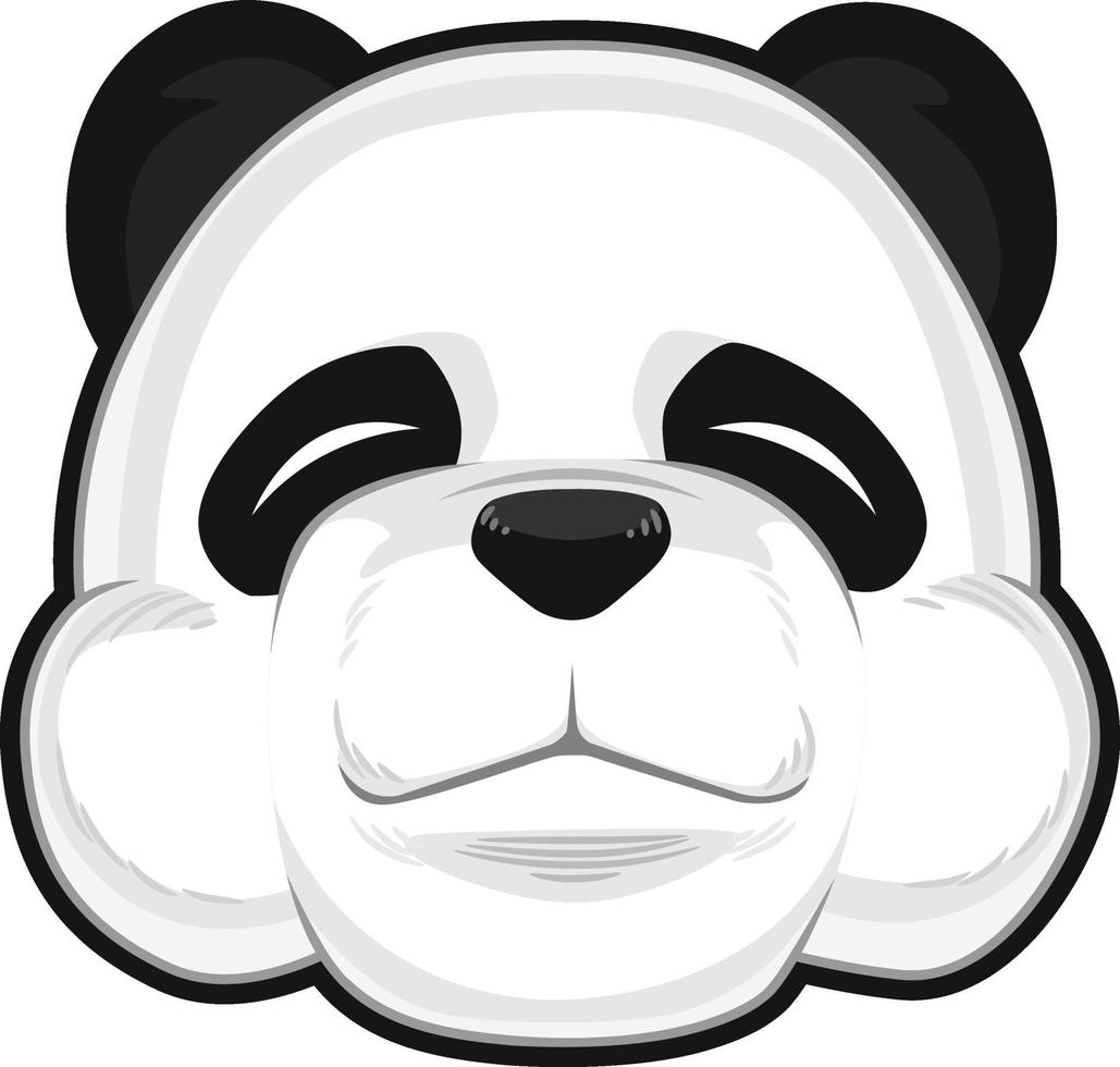 Cute Giant Panda Head Cartoon Vector Illustration Drawing