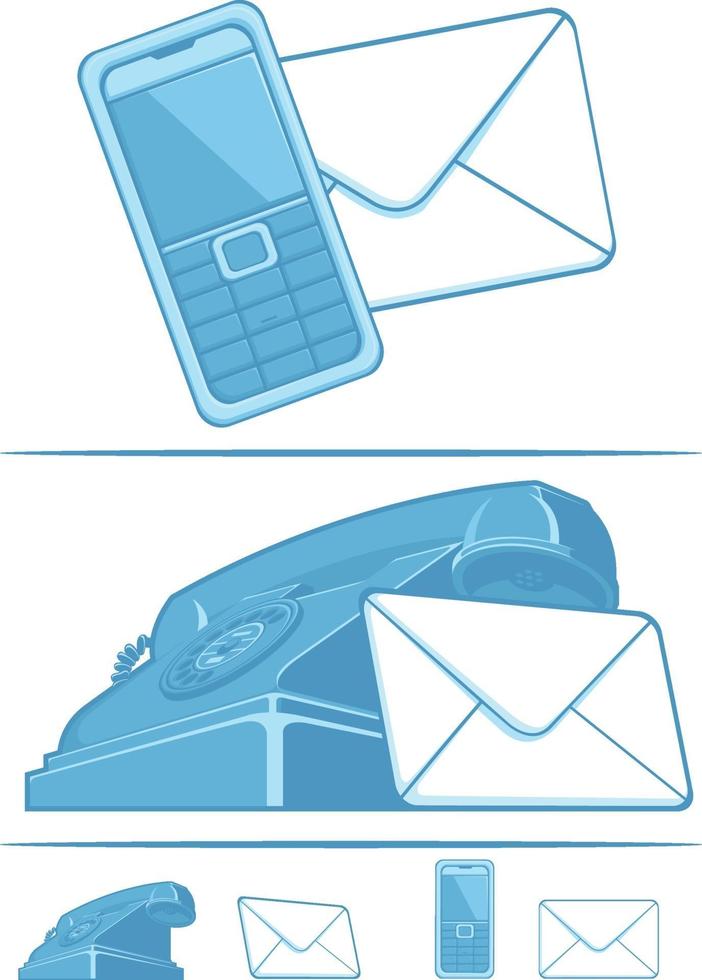 Symbol Contact Us Customer Service Cartoon Icons Vector Drawing