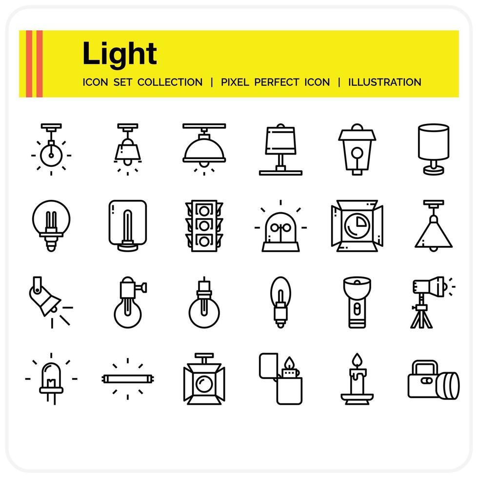 Light icon set vector