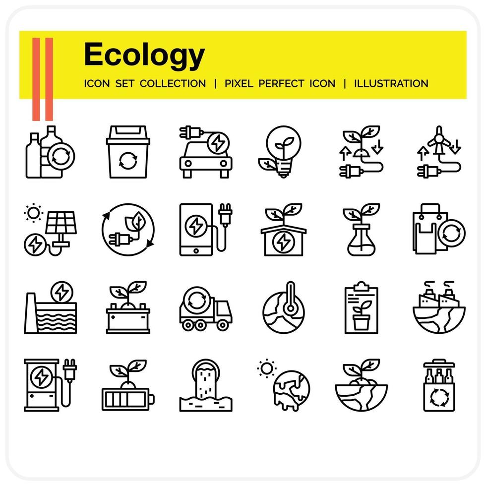 Ecology icons set vector