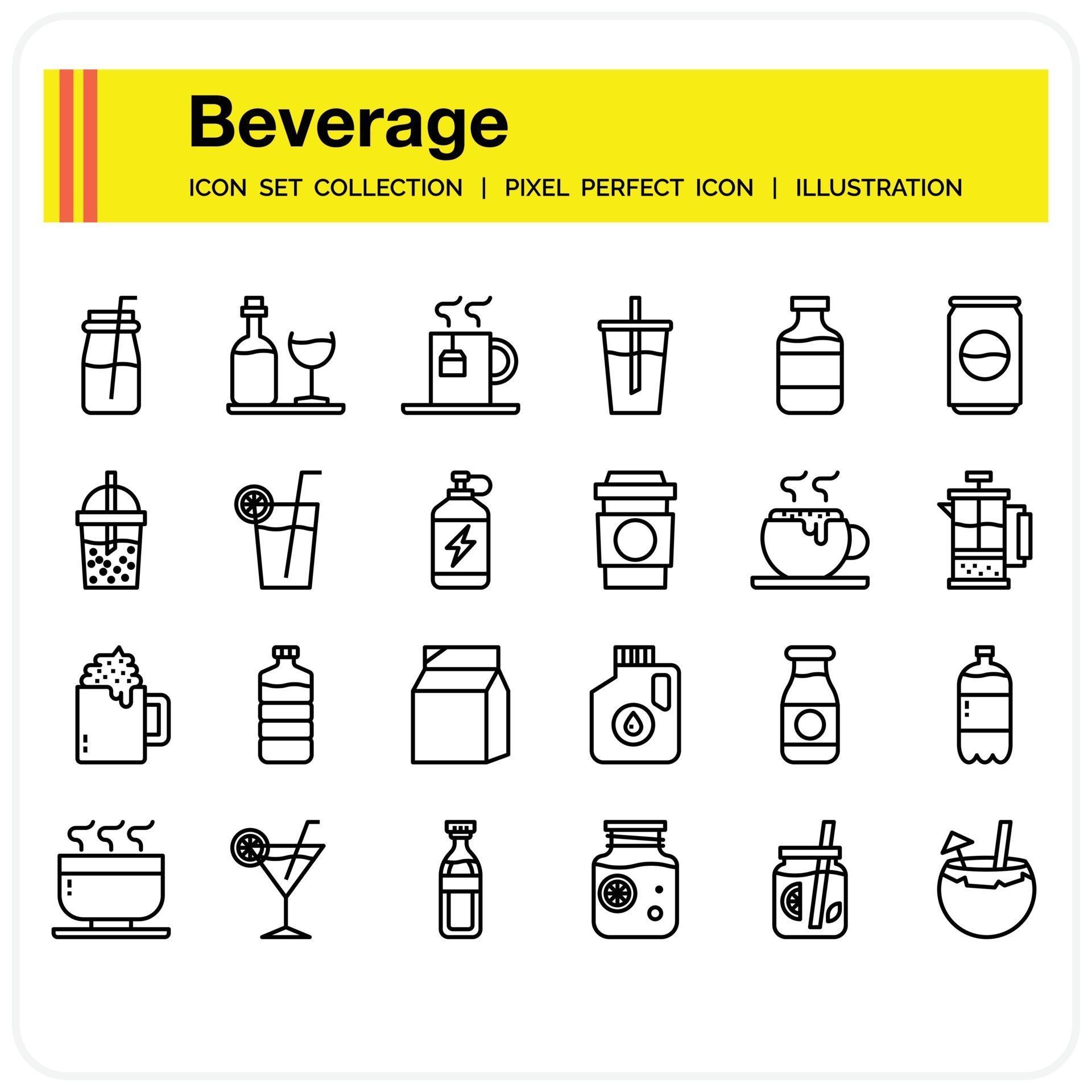 Beverage Icon set 2181824 Vector Art at Vecteezy