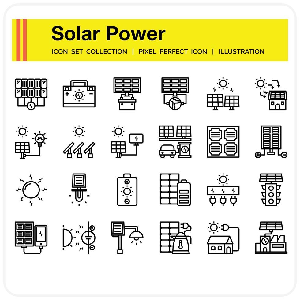 conjunto de iconos de energía solar vector