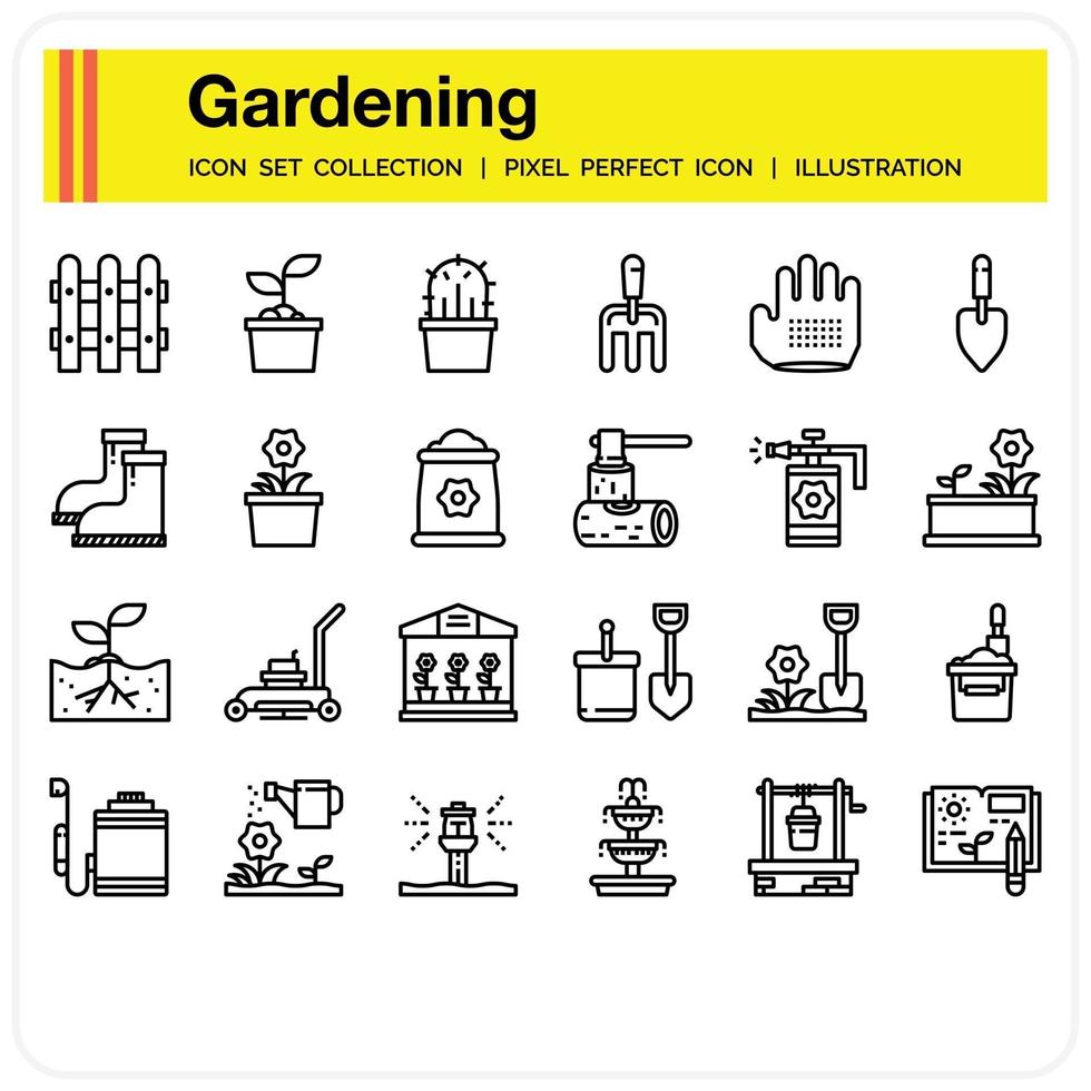 Gardening outline icon vector