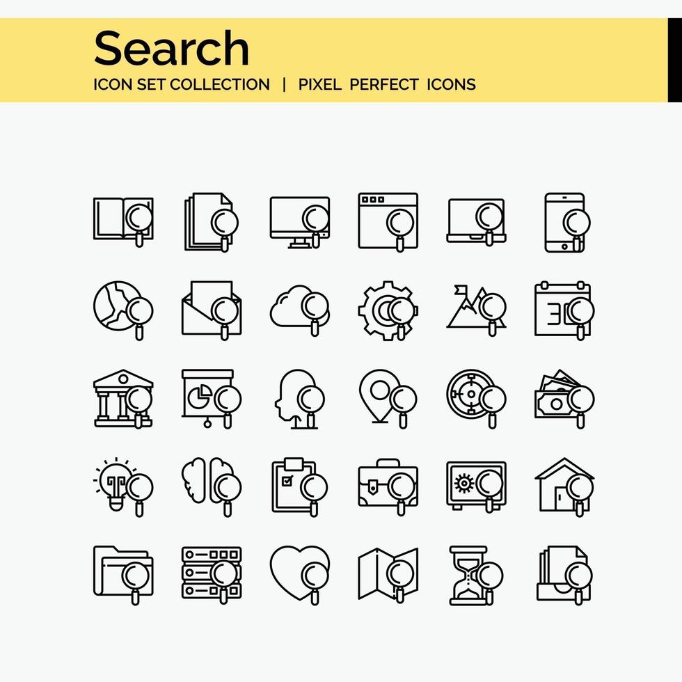 Search Outline icon set vector