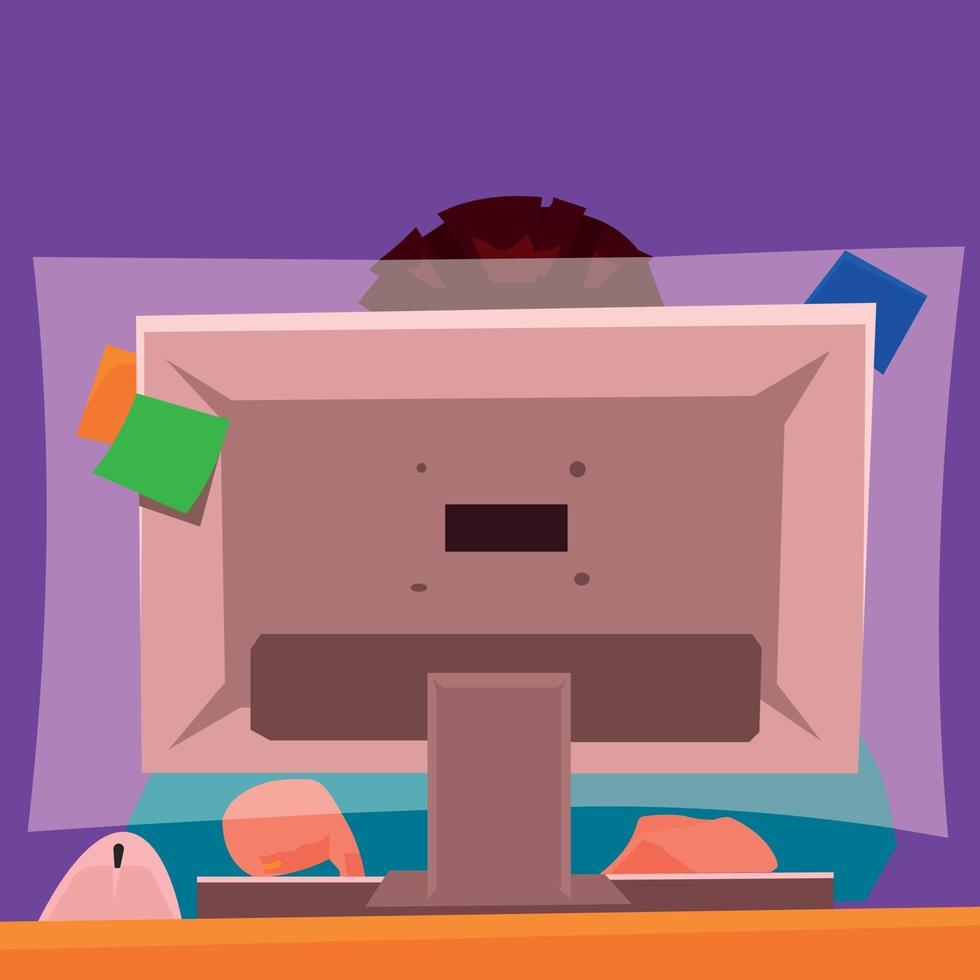 Online work. Remote work. Business illustration vector