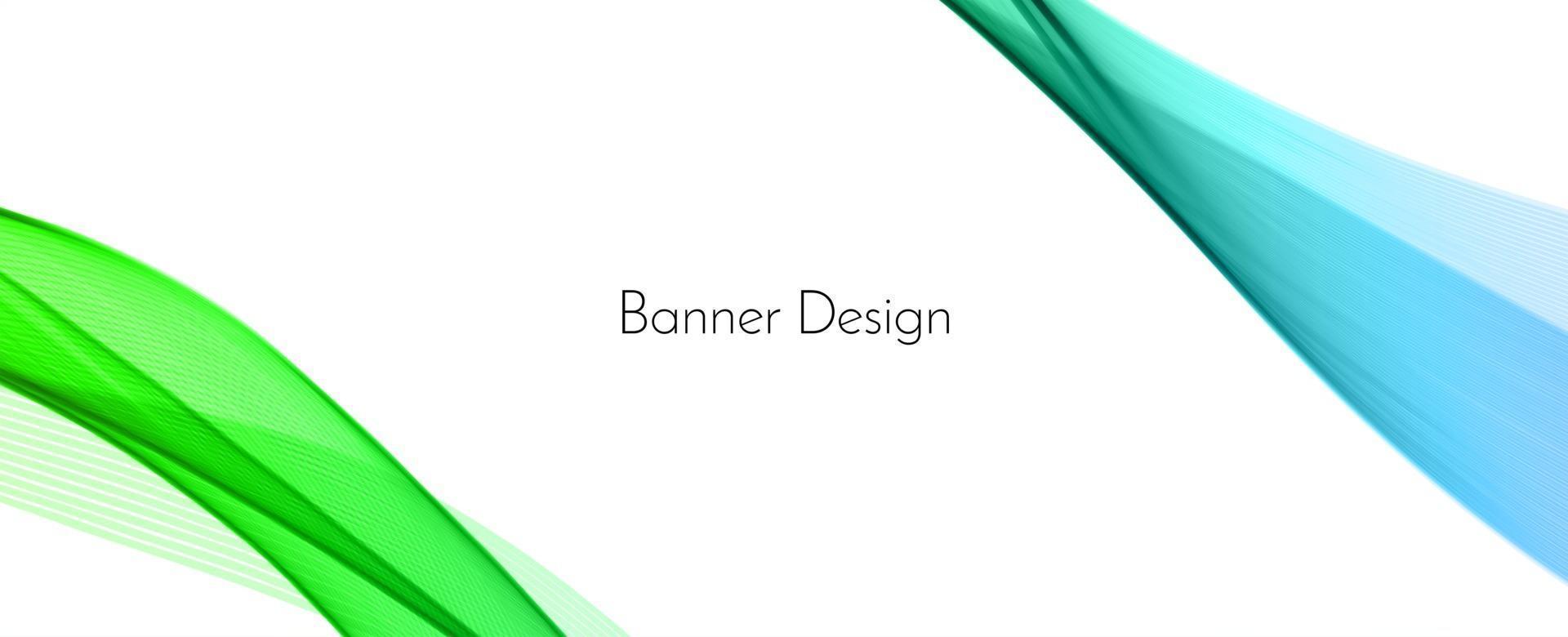 Fondo de banner de diseño de onda decorativa moderno verde abstracto vector