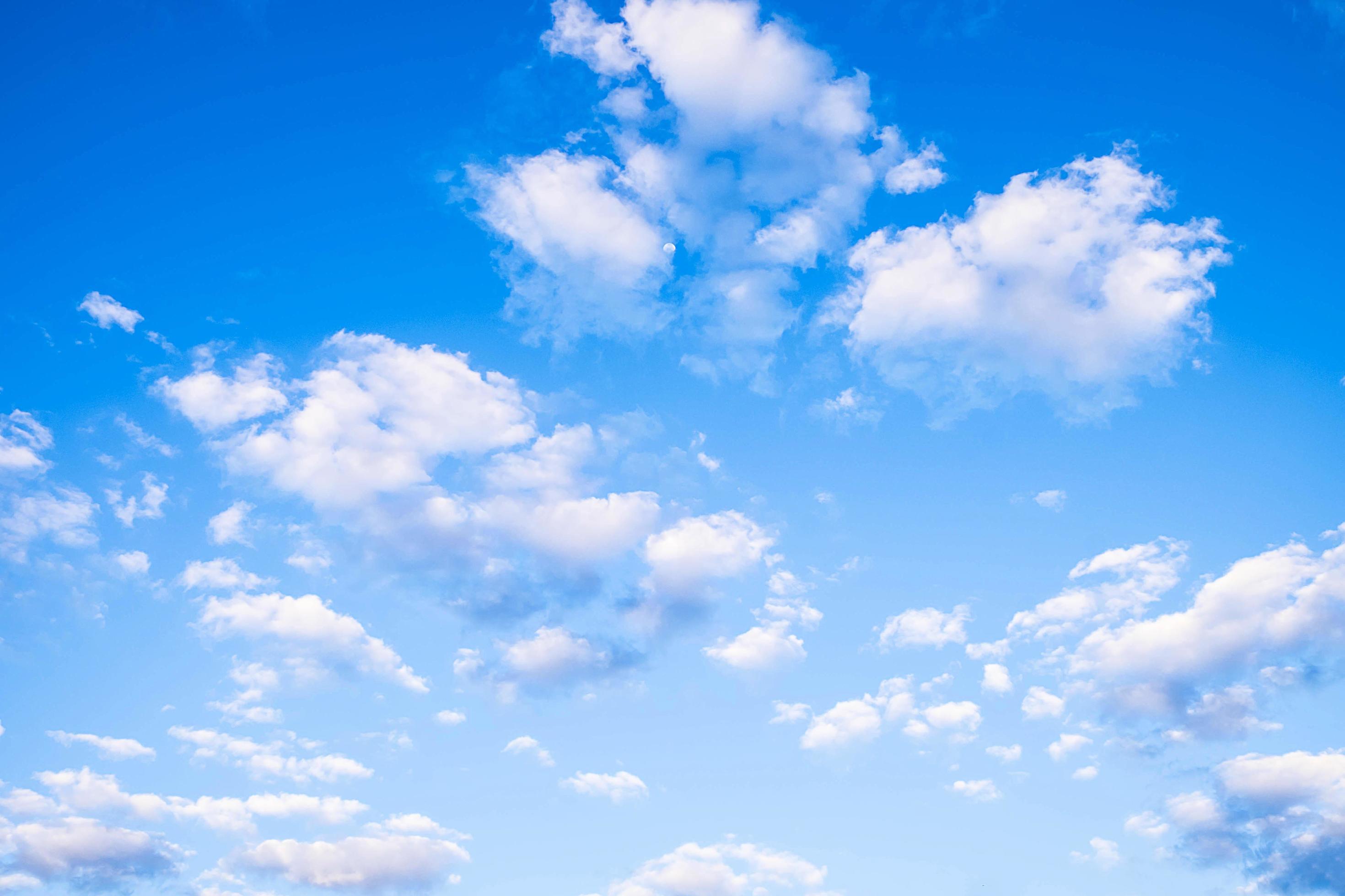 Beautiful blue sky with white clouds. Wide angle view. 17659598 Stock Photo  at Vecteezy