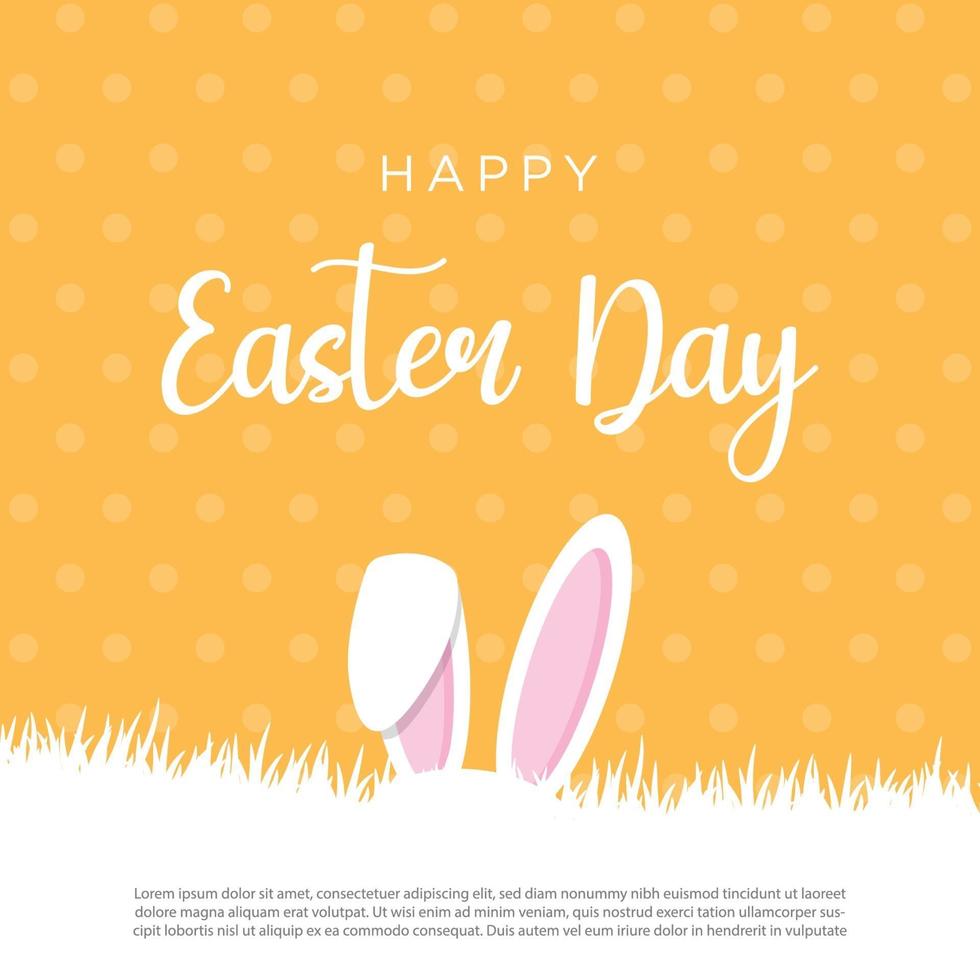 Illustration vector graphic of perfect for happy easter day, rabbit, egg, background, template, Colorful Happy Easter greeting cards with rabbits