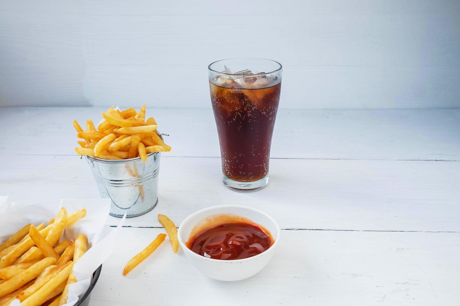 Soda and fries photo