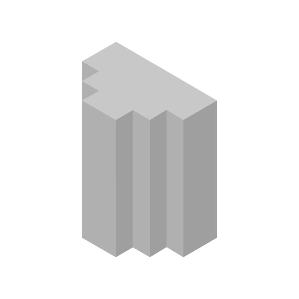 Isometric Building On White Background vector