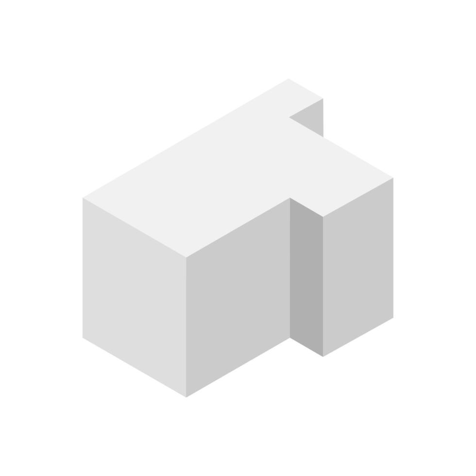 Isometric Building On White Background vector