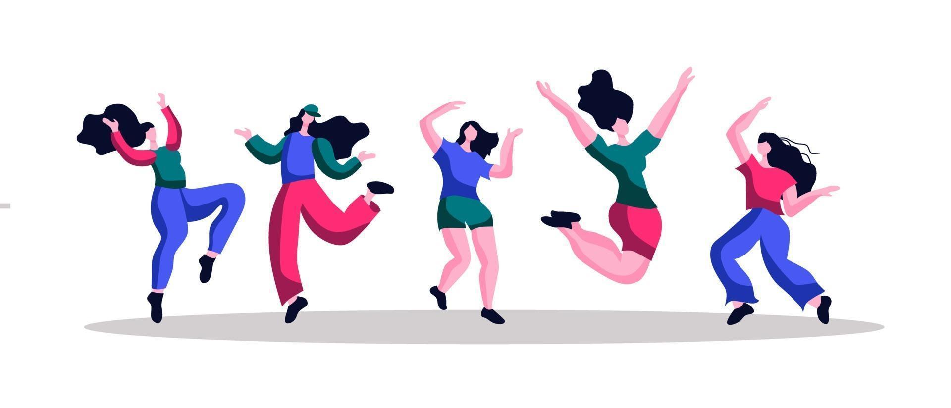 Set of Dancing women vector