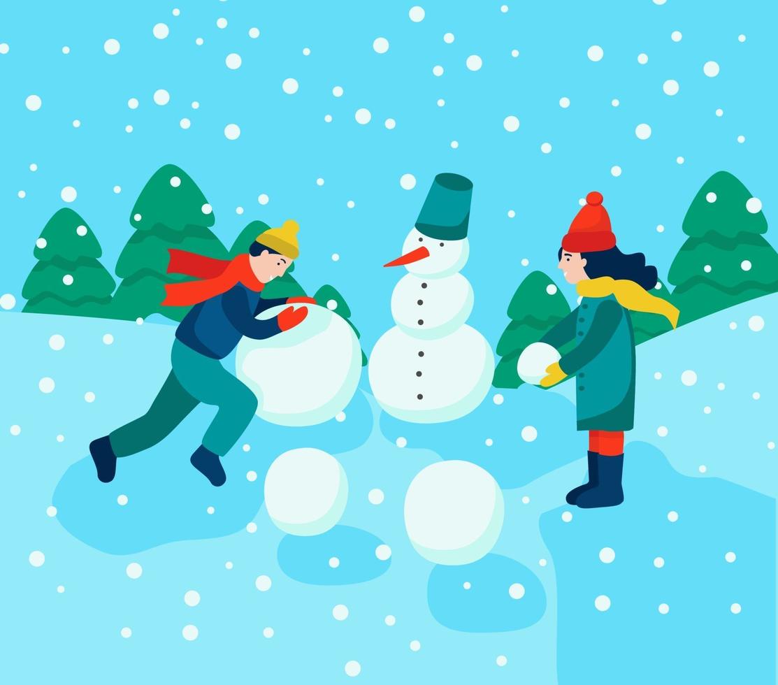 Winter fun and games vector