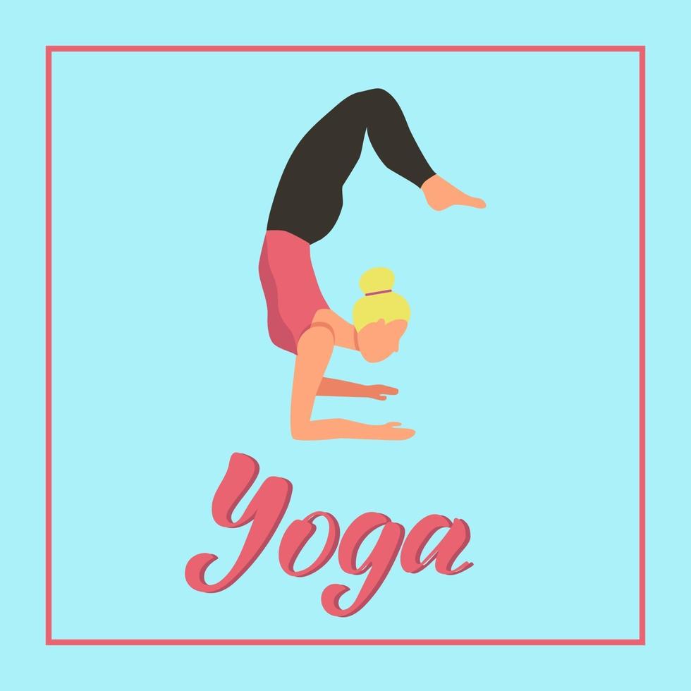 mujer joven haciendo yoga vector