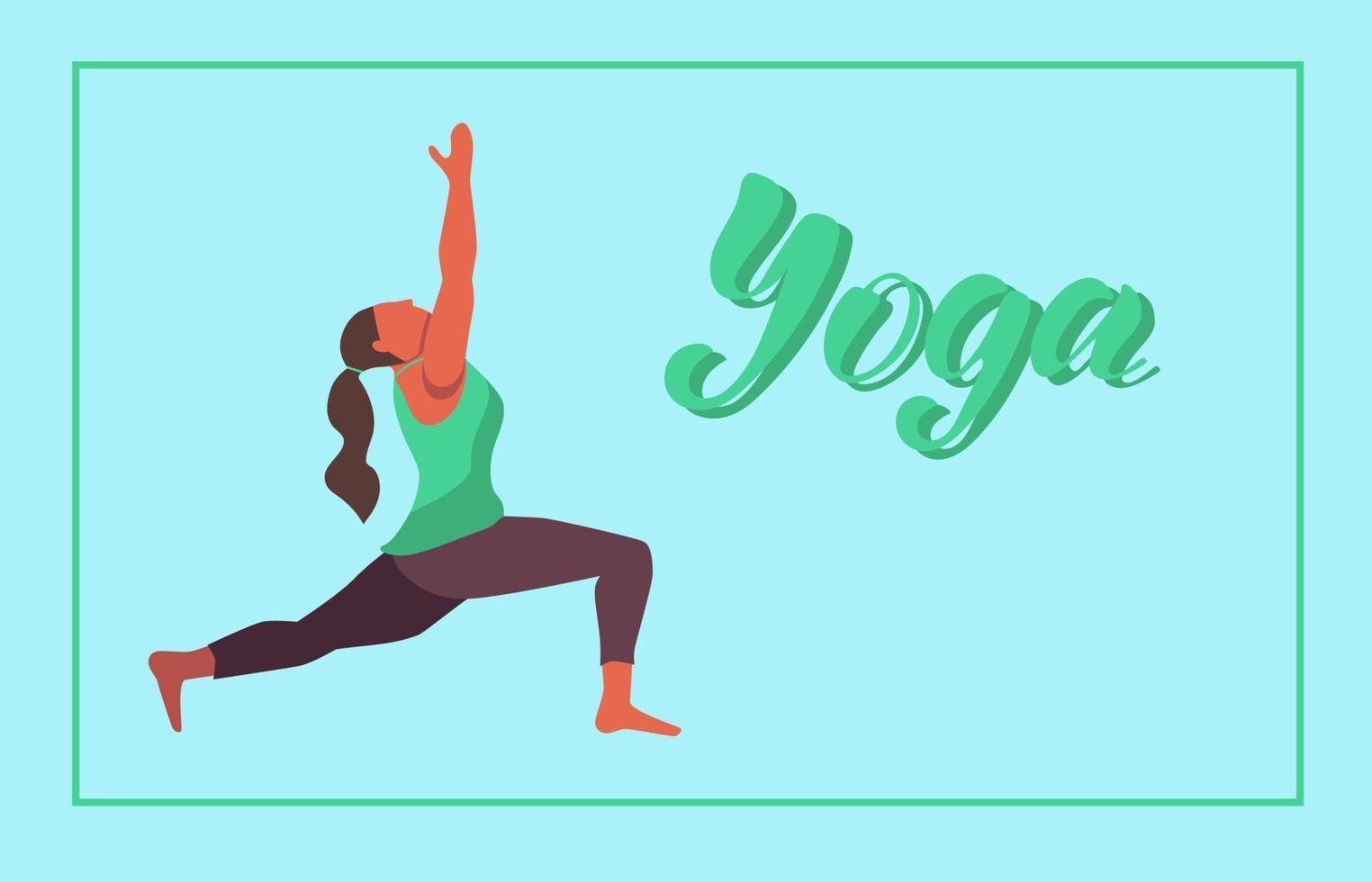 mujer joven haciendo yoga vector