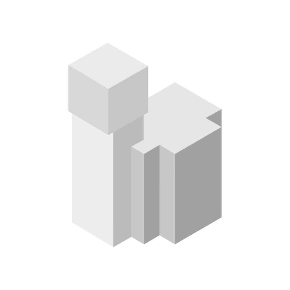 Isometric Building On White Background vector