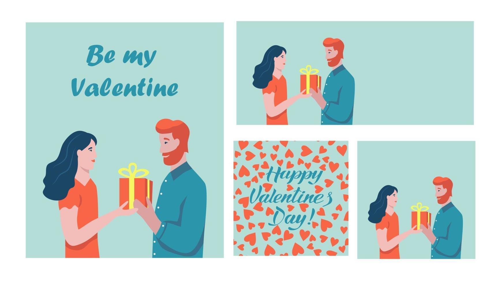 Valentine's day card set vector