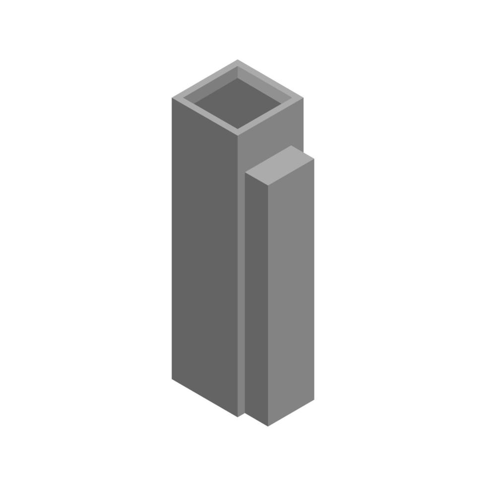 Isometric Building On White Background vector