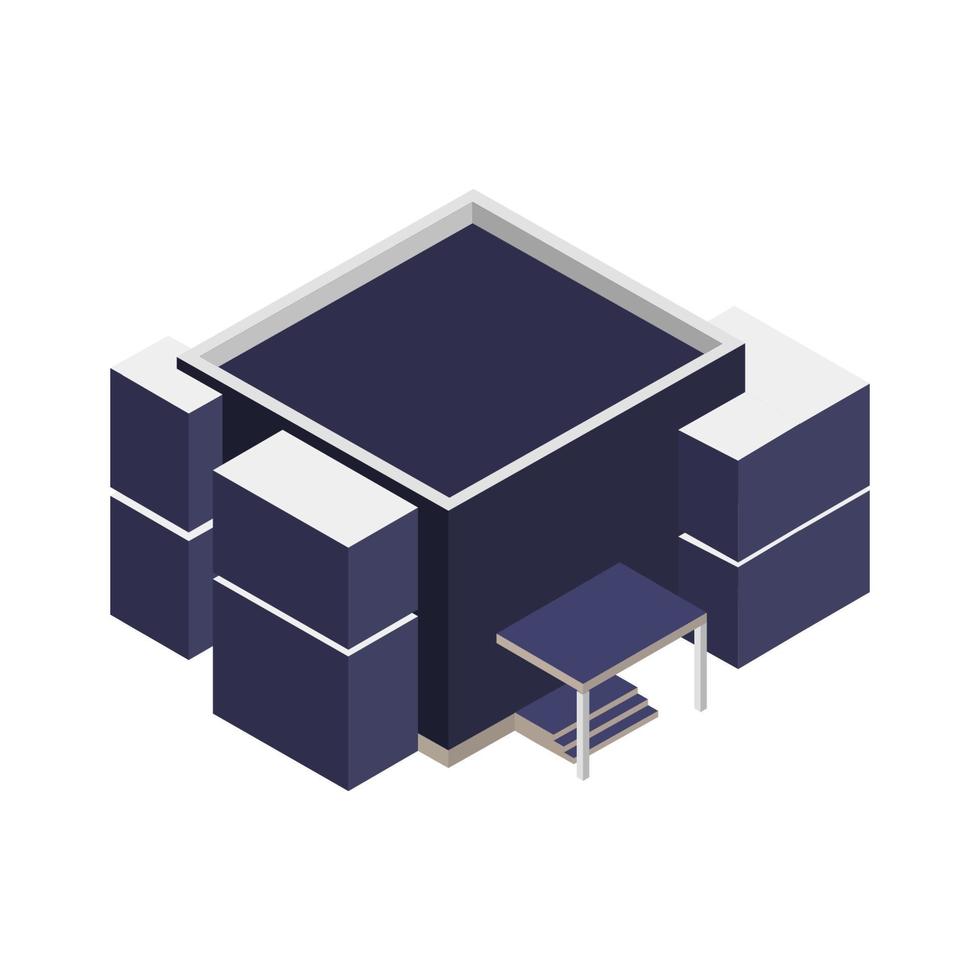 Isometric Building On White Background vector