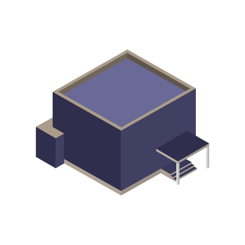 Isometric Building On White Background vector