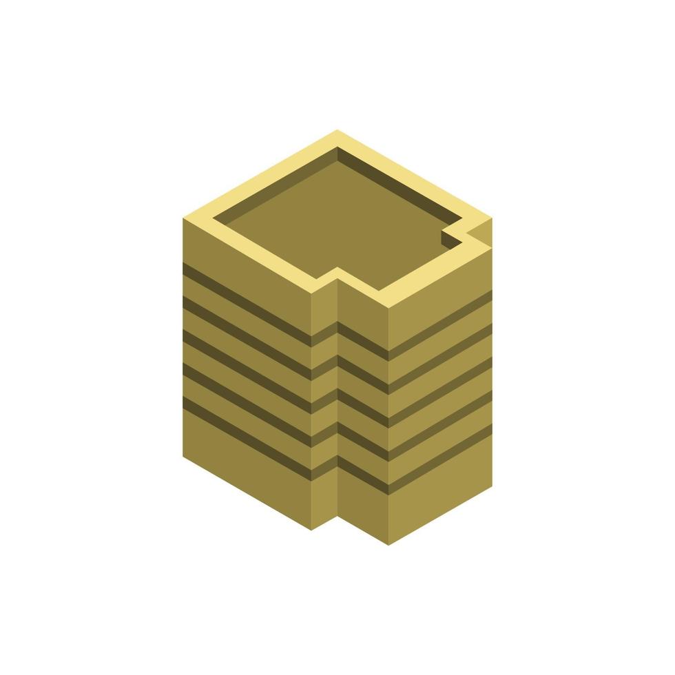 Isometric Building On White Background vector