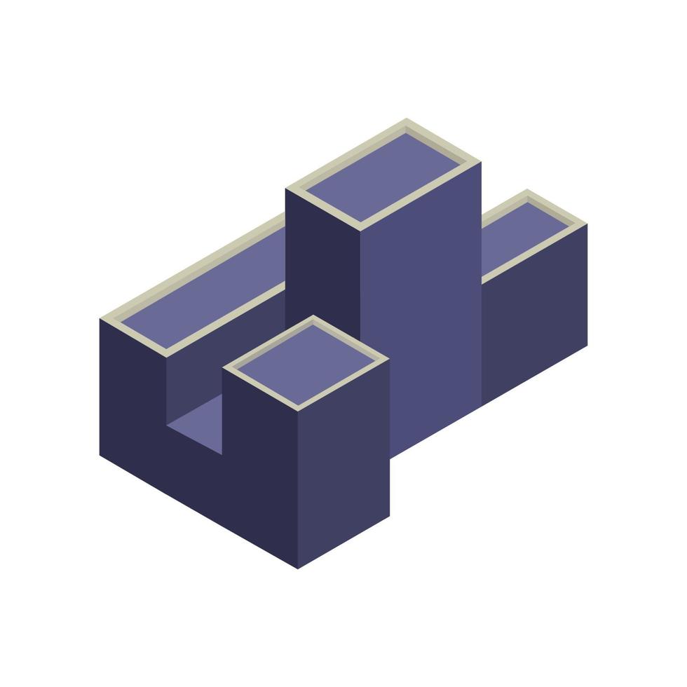 Isometric Building On White Background vector