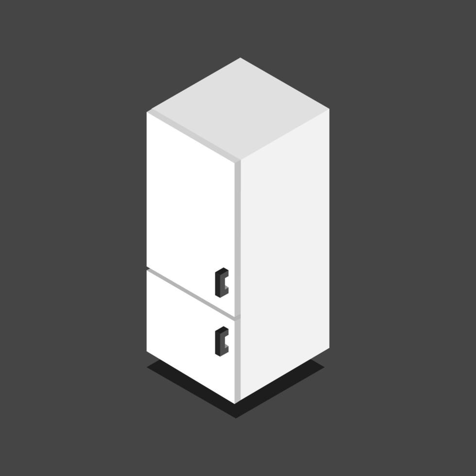 Isometric Fridge On White Background vector