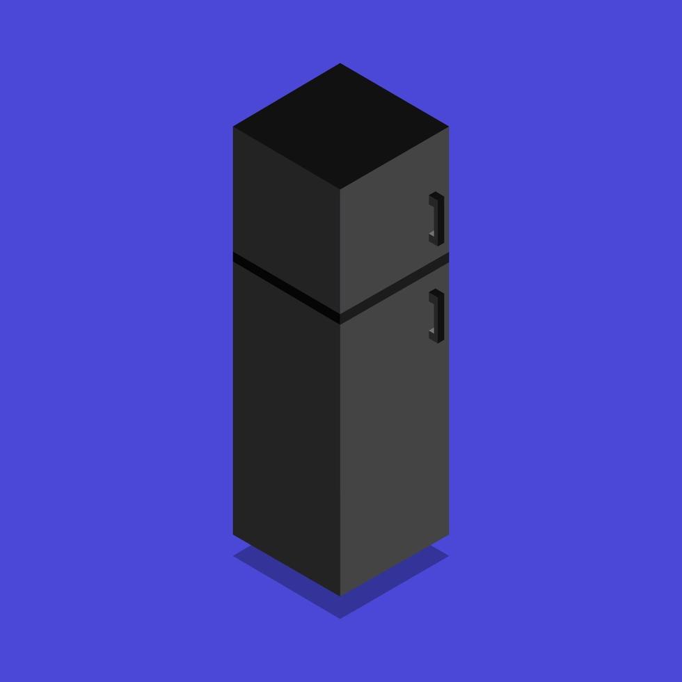 Isometric Fridge On Blue Background vector