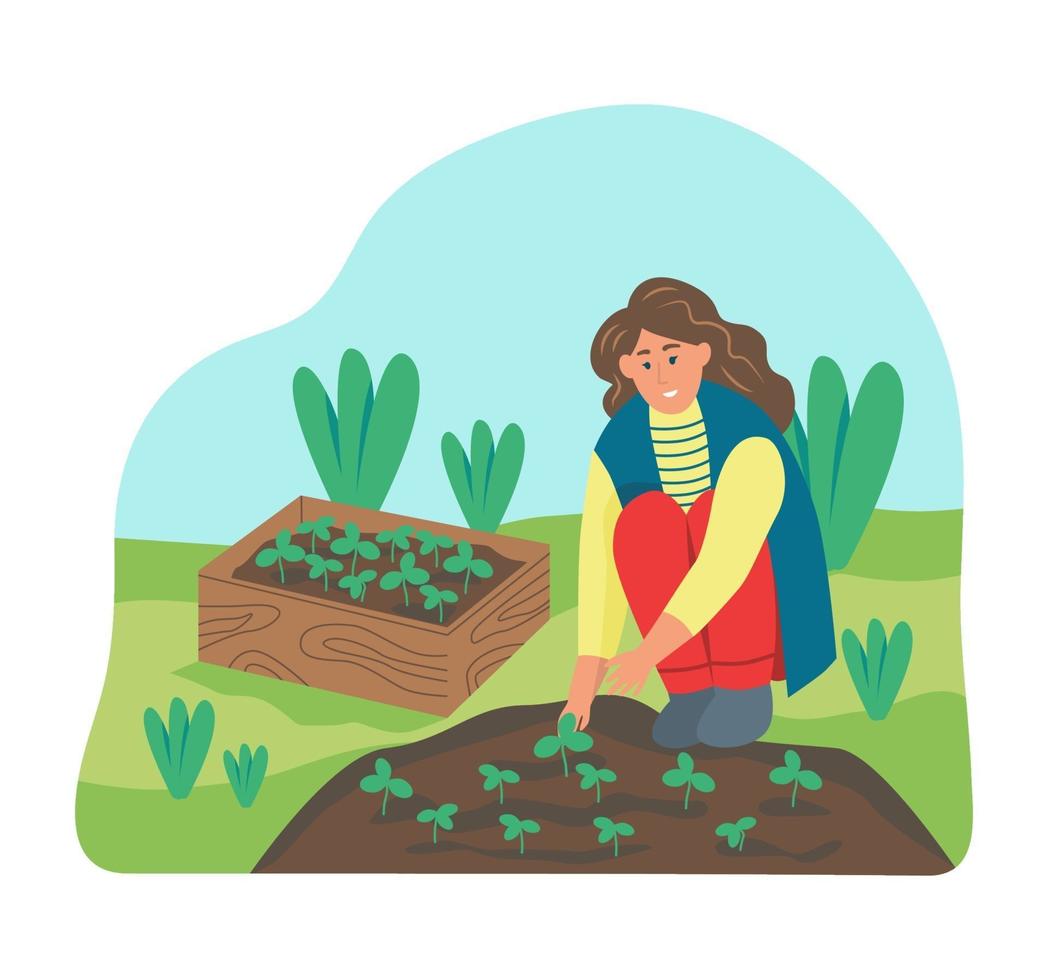 Gardening on the farm vector