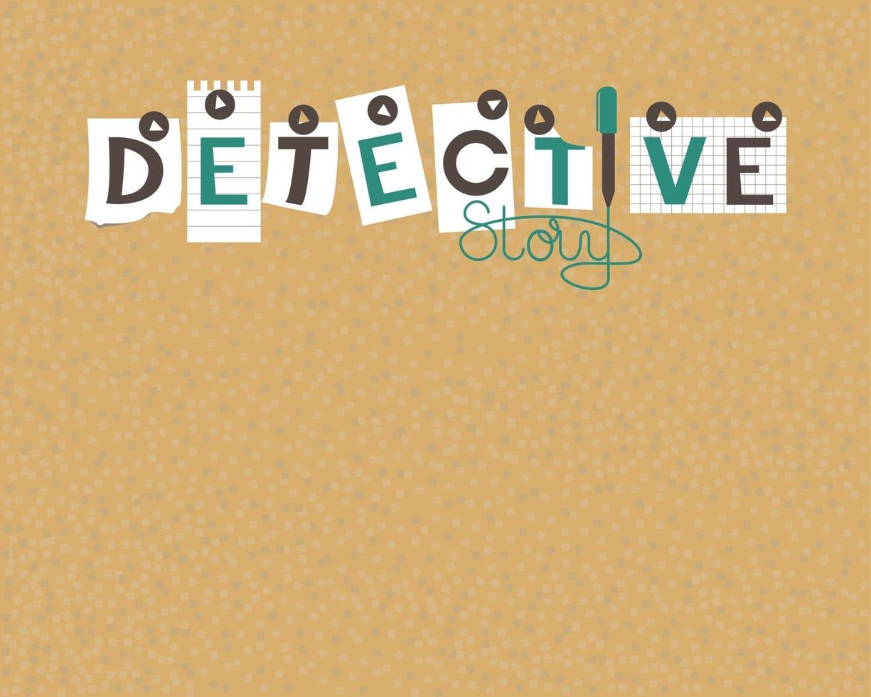 Cork board of detective stories vector