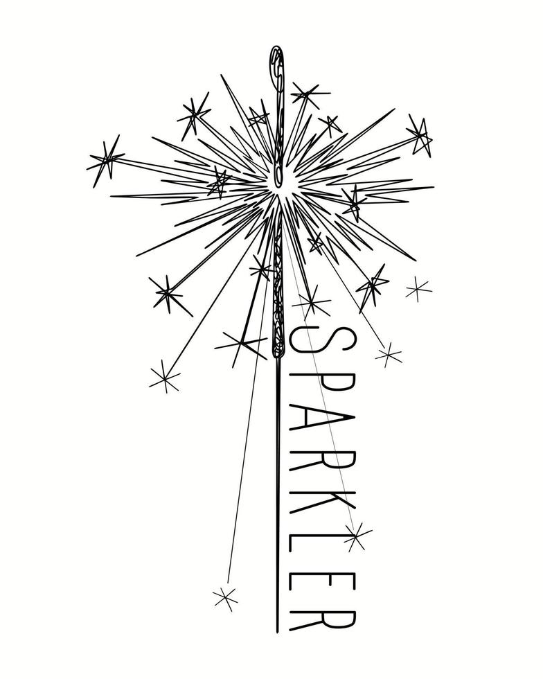 Abstract closeup of sparkler on white background vector