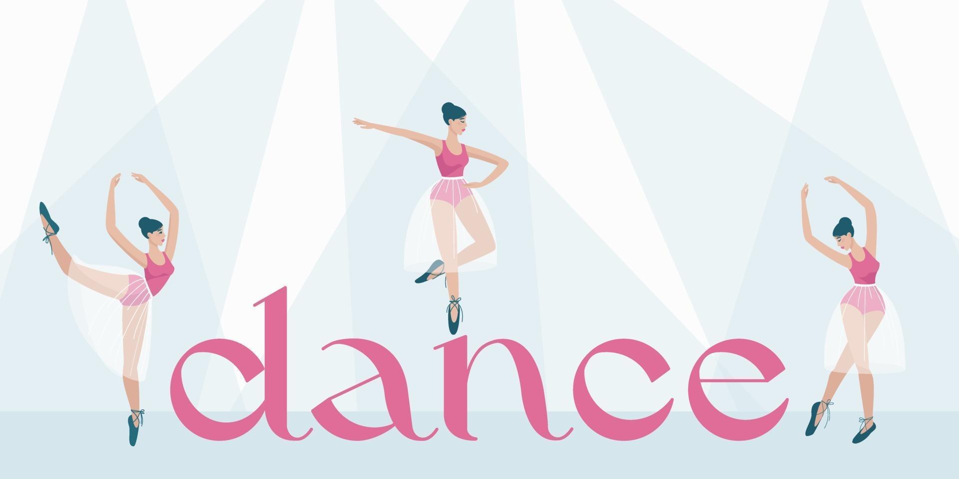 Banner for the school of dance, ballet, theatrical dance shows vector