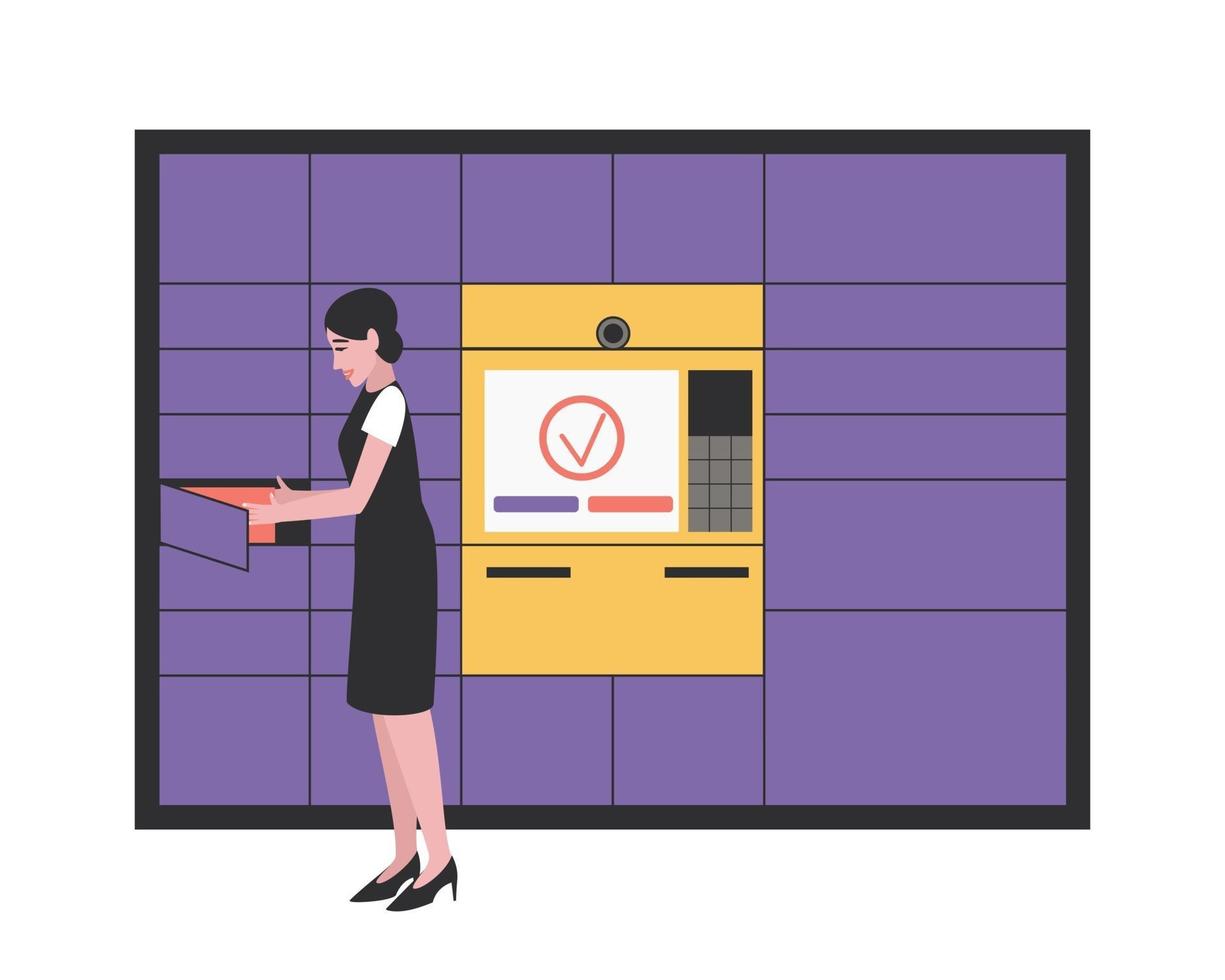 Automated post station for fast and safe package delivery vector