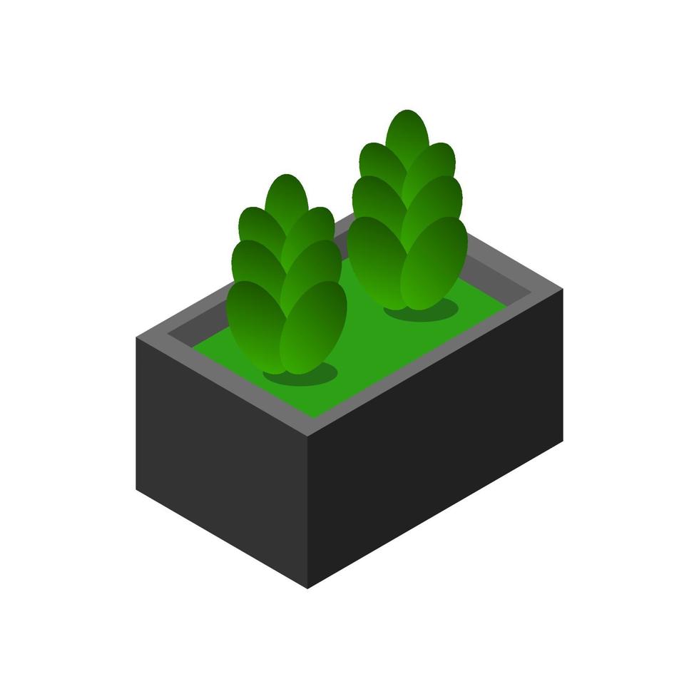 Isometric Plant On White Background vector