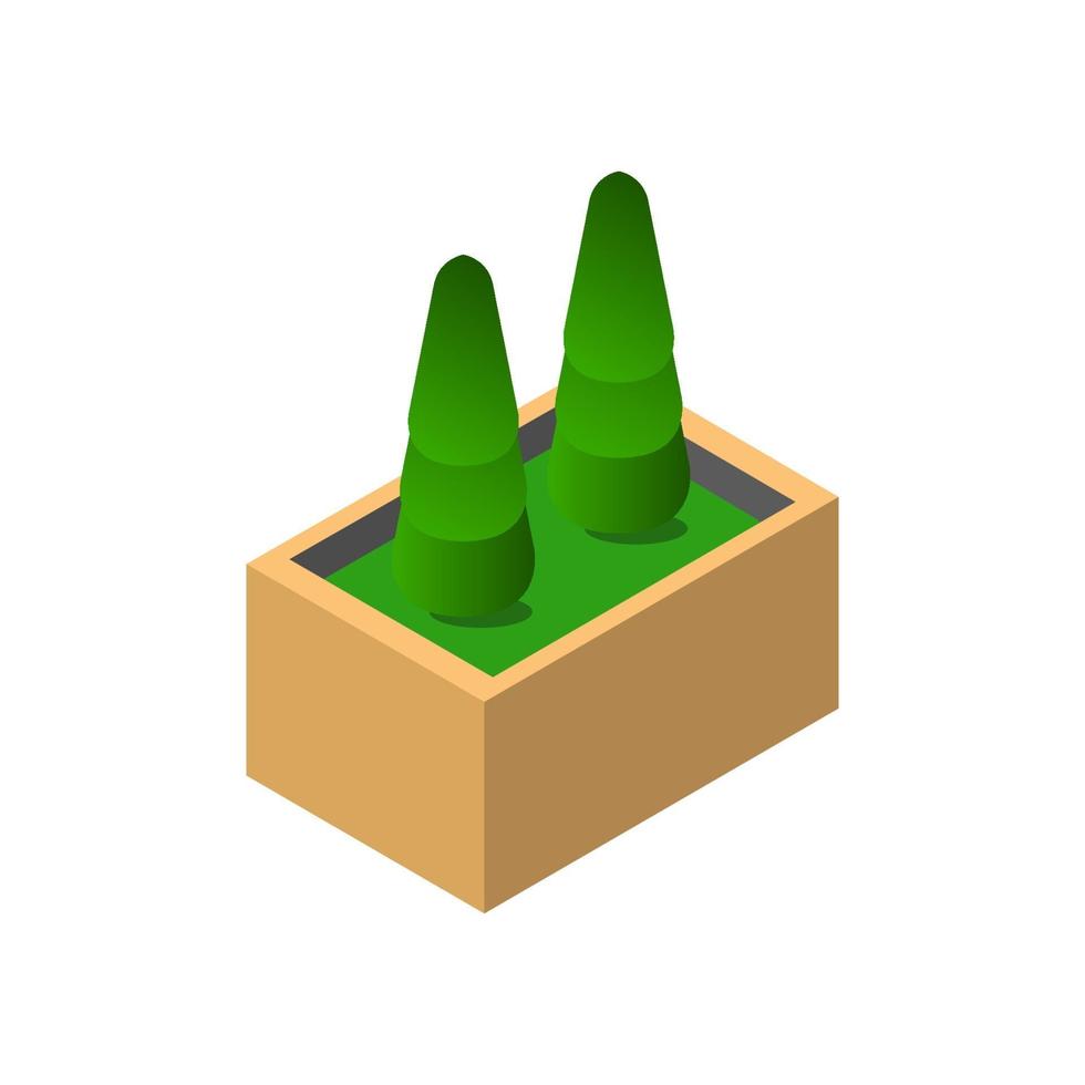 Isometric Plant On White Background vector